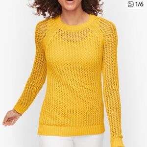 Talbots Sunny Yellow Open-Knit Sweater